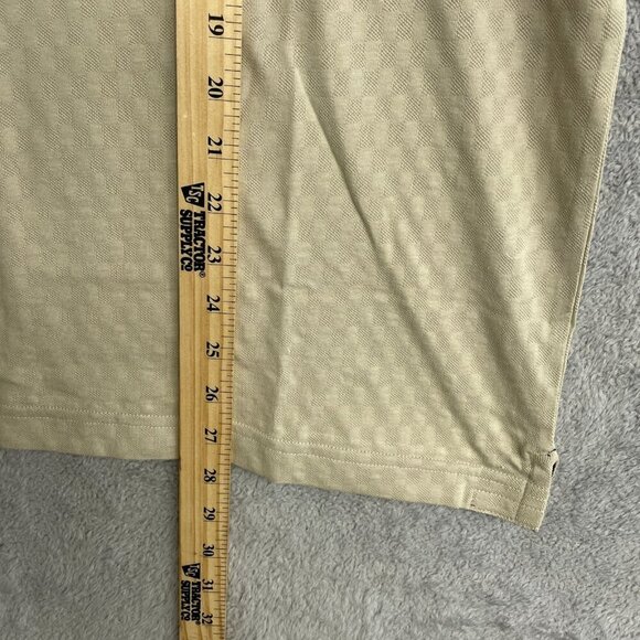 NEW Ted Baker Men's S Polo Shirt Beige Checkered Pattern Short Sleeve - Picture 4 of 9